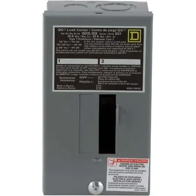 Circuit Indoor Main Lug Load Center QO 30 Amp 2 Space 2 Surface Mount Cover Door • $27.85