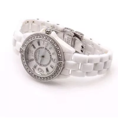 Judith Ripka White Ceramic Wristwatch With Hearts • $125