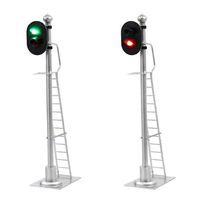 2pcs O Scale 1:43 Model Railway Signals Green Red Block Signal With Ladder • $19.99
