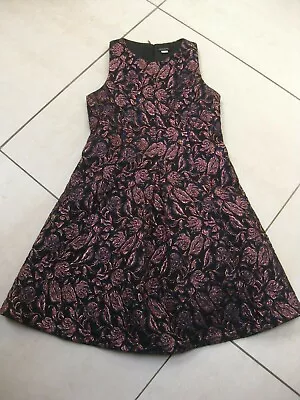 Girls Party DRESS 9-10 Years Jacquard Metallic Special Event Flare RIVER ISLAND • £24.99