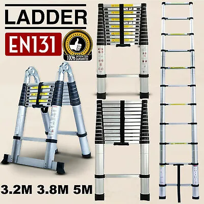 8-16FT Aluminum Multi Purpose Telescopic Ladder Extension Foldable Steps 331Lbs • $64.87