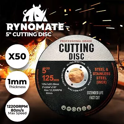 50-Piece Cutting Discs 5  125mm Angle Grinder Thin Cut Off Wheel Metal • $35.95