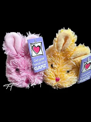 Ganz Sorbet Mini Easter Bunny Rabbit Plush Lot Orange & Pink Tiny Stuffed Toy • $10.95