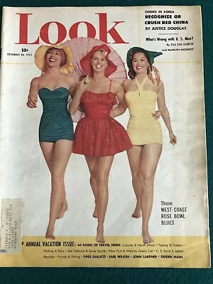 Vtg Look Magazine Dec 301952 Marilyn Monroe Zsa Zsa Gabor • $13.95