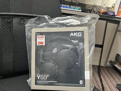 AKG Y50BT Wireless Bluetooth Headphones In Black NEW • £28.39