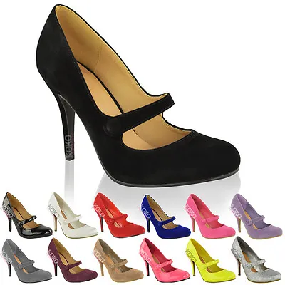 £18.99 • Buy Ladies Womens Low Mid High Heel Ankle Strap Court Shoes Work Pumps Sandals Size