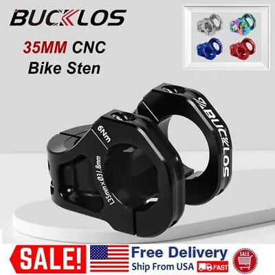 BUCKLOS MTB/DH Bike Short Bar Stem 31.8mm 1-1/8  35mm Aluminum Alloy CNC Fork • $29.98