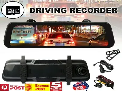 10  1080P Touch Screen Rear View Mirror Car Dash Cam Reversing Recorder Camera • $98.95