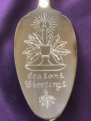 Oneida Silversmiths SEASONS GREETINGS Pie Cake Server Unused Manfield Pattern • $9.75