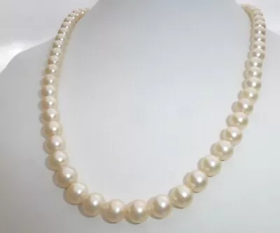 BEAUTIFUL Vintage CULTURED WHITE PEARL 14k YELLOW GOLD NECKLACE 20  INCHES • $50.75