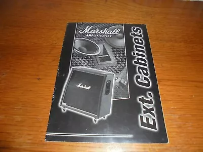 2002 Marshall Ext. Cabinets 2x12 4x12  Owners Manual *Original  • £3.61