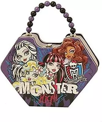 Monster High Characters Diamond Shaped Purse Beaded Handle Tin Tote Mattel • $11.99