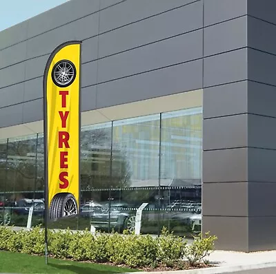 Tyre Flags & Banners Great For Garages Car Tyres3.5m  Flag Pole + Base • £96.50