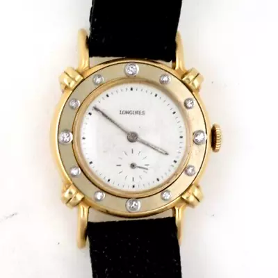 Vintage Longines 14K Solid Gold W/ Diamonds Men’s Dress Watch EXCELLENT • $875