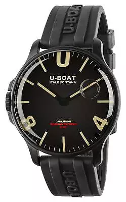 U-Boat Darkmoon Black PVD Black Dial Black Rubber Strap Quartz Mens Watch 8464 • $749