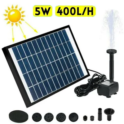 5W 400L/H Solar Fountain Garden Pool Pond Water Feature Pump Fish Aquarium UK • £12.99