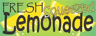 4'x10' FRESH SQUEEZED LEMONADE BANNER XL Outdoor Sign Sale Concession Stand Fair • $107.98