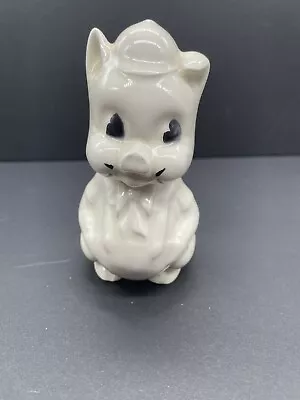 Vintage Ceramic Porky Pig Gypsy White Glazed 4” Figurine Happy Pig • $7.99