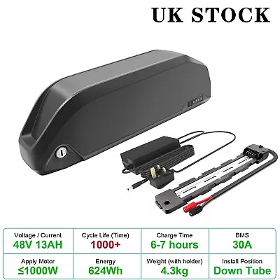 UK 48V 13Ah 250W-1000W Li-ion Battery Brand Cells For Ebike Electric  • £199.99