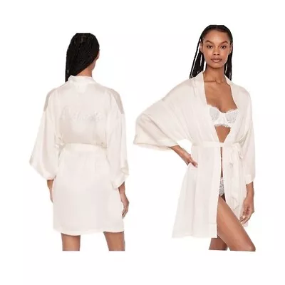 Victoria's Secret NWT Bridal Satin Bride Embellished Robe Size M/L Pockets • $41.36