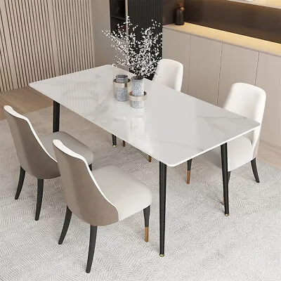 Stunning High Gloss 4-6 Seater Marble Dining Table Kitchen Dinette Table House • $159.90