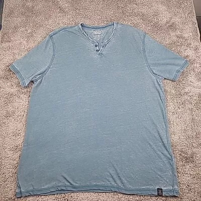 Lucky Brand Burnout Shirt Men 2XL Blue Venice Beach Lightweight Top • $12.95