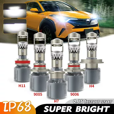 2X H4 H7 H11 9005 9006 Mini Bi-LED Projector Lens LED Headlight Bulbs Hi/Lo Beam • $39.49