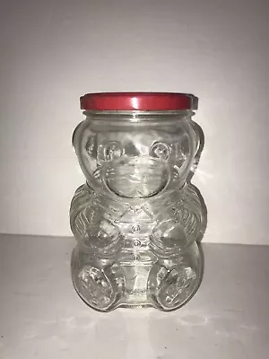 Vintage Kraft Foods  1988 Clear Glass BEAR Jelly Jar With Lid • $12.95