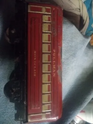 Marx Train Pullman Montclair Tin Litho 4 Wheel 6” Vintage Red Train Car Coach • $9