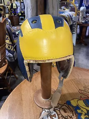 Vintage Leather Football Helmet MICHIGAN  • $225