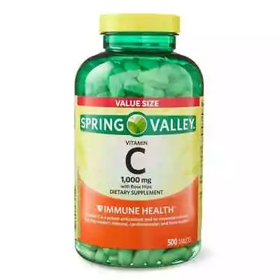Spring Valley Vitamin C With Rose Hips 1000mg 500 Tablets • $18.99