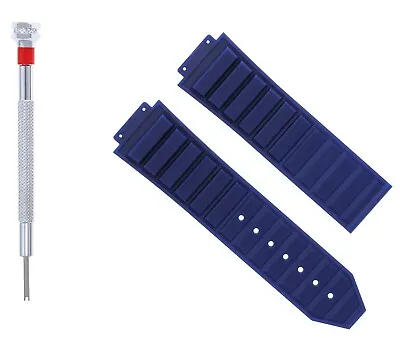 24mm Rubber Watch Strap Band For Hublot 44-45mm H Big Bang + Screwdriver Blue • $29.95