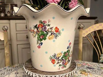 Mackenzie Childs White Flower Market Garden Pot -Brand New In Original Box • $124