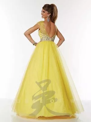 Tiffany 46957 Yellow Stunning Pageant Prom Ball Gown Dress Sz 6 NWT SALE! • $162.49