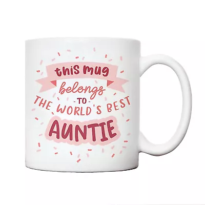 Worlds Best Auntie Mug Auntie Gift Present Birthday Mug • £6.99