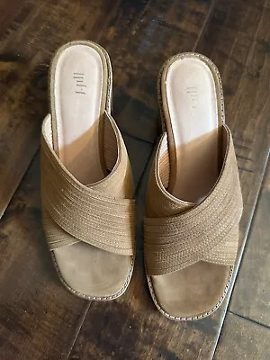 J Jill Shoes Camel Slide On Sandals Sz 8 Casual Summer Spring • $24.65