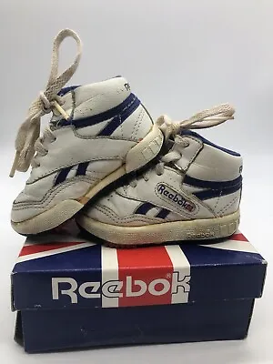 Vintage Infants Reebok Hi-Top Shoes Size 3 84-827 Sneakers • $30.69