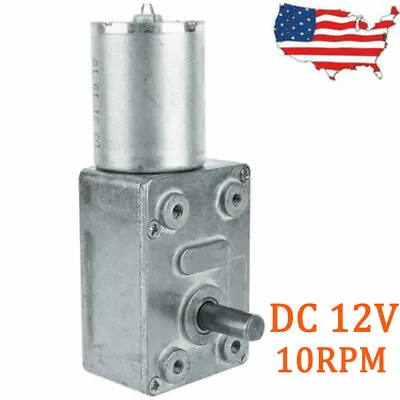 DC 12V 10RPM High Torque Turbo Worm Electric Geared Motor Low Speed Reversible • $12.79