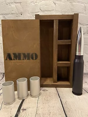 A-10 Warthog Thunderbolt 2 30 MM Ammunition Shell Bar Set Flask Shot Glasses • $149.97