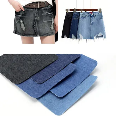 Iron On Repair Mending Jeans Trousers Fabric Patches Cotton Denim Quick Fix • £2.92