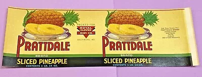 Vintage PINEAPPLE CAN LABEL 1920'S Prattdale Royal Clover Baltimore MD • $9.95