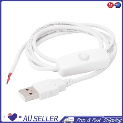 $8.39 • Buy 1m USB Power Cable 2 Wire USB 2.0 Male Charging Cord Extension DIY With Switch
