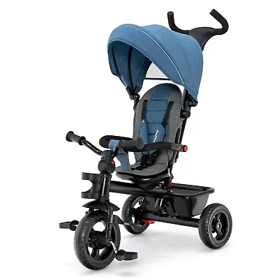 Babyjoy 4-in-1 Trike Baby Tricycle Toddler W/ Reversible Seat & Canopy Blue • $95