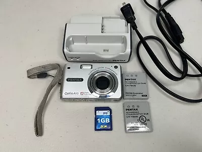 Pentax Optio A10 8.0MP Digital Camera Bundle - Silver  - Tested & Working • $34