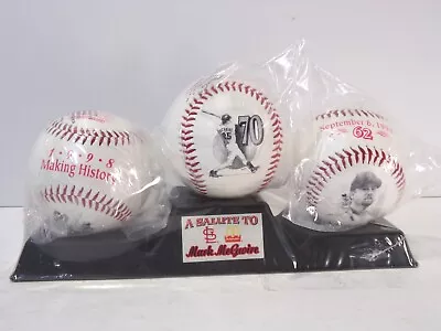 1998 St Louis Cardinals Salute To Mark McGwire 3 Baseball Display Set 081522WT9 • $14.26