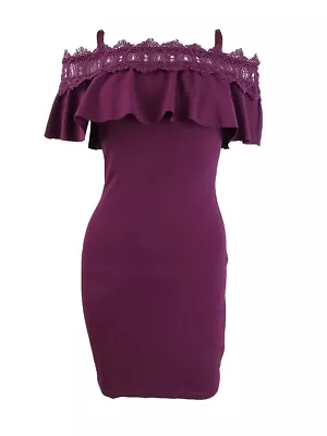 $10.99 • Buy BCX Trendy Plus Size Lace-Trim Off-The-Shoulder Dress