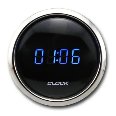 MGS 52mm 2-1/16  Digital Clock Gauge Blue LED 24 Hour Format 12/24V • $34.19