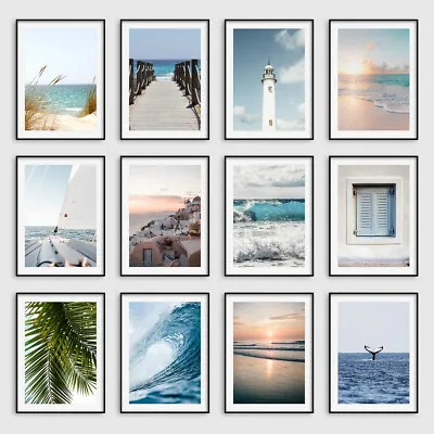 £9.99 • Buy Beach Wall Art Prints Ocean Sunset Tropical Coast Bedroom Posters Pictures Decor