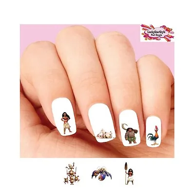 Waterslide Nail Decals Set Of 20 - Moana Maui Hei Hei Assorted • $2