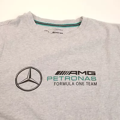 Mens Size XL Shirt Mercedes Benz AMG Petronas Formula One Team Gray Rubber Print • $26.25